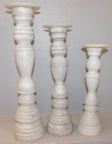 Three Metal & Resin Candlesticks