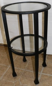 Metal & Glass Top Two Tier Stand