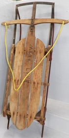 Antique Wood & Metal Snow Sled