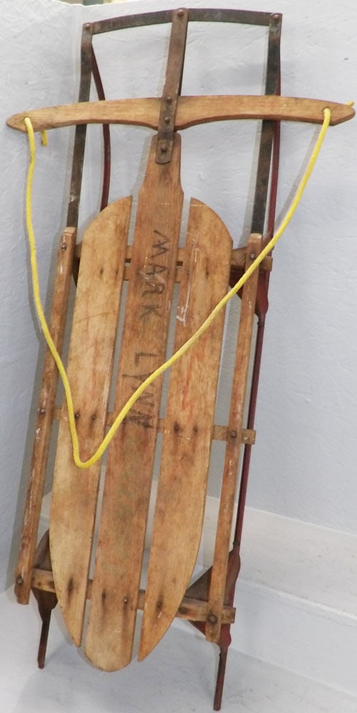 Antique Wood & Metal Snow Sled (1 of 3)
