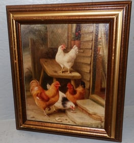 Framed Print on Canvas Farm Scene