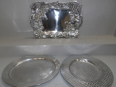 Three Cast Aluminum Platters