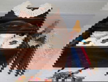 Antique Walnut Sewing Box