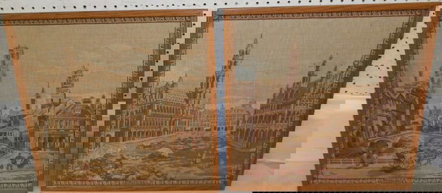 Pair of Vintage Framed Tapestries