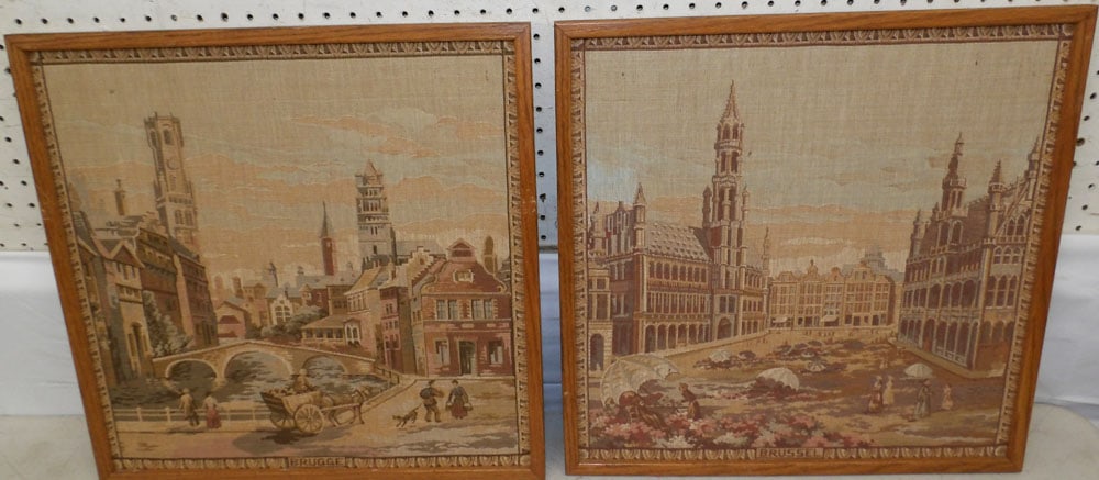 Pair of Vintage Framed Tapestries (1 of 6)