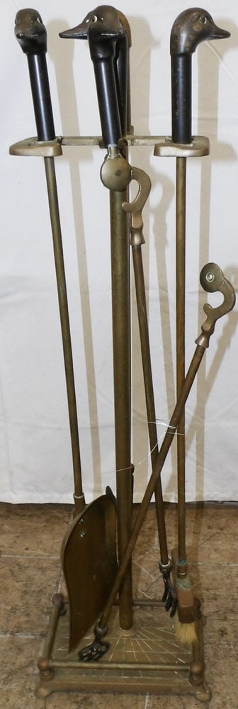 Set of Brass Duck Head Fire Tools (1 of 3)