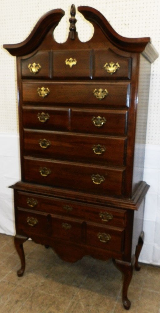 Two Piece Cherry Queen Anne Style Highboy by Kincaid (1 of 9)