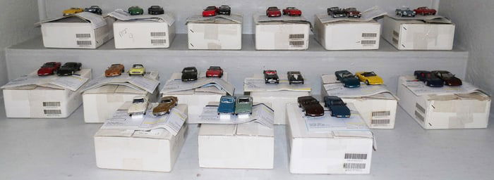 Lot of 32 Danbury Mint Collector Cars in 16 Boxes