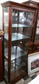 Cherry Lighted Glass Curio Cabinet by Howard Miller