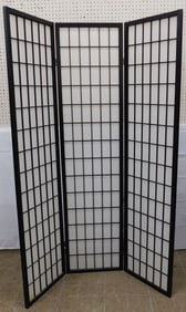 Modern Painted Wood Three Panel Room Divider