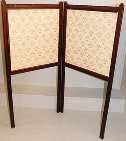 Antique Mahogany Two Panel Fire screen