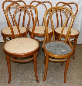Set of Five Antique Bentwood Dining Chairs