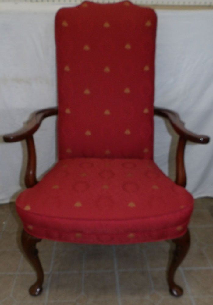 Mahogany & Upholstered Arm Chair (1 of 4)