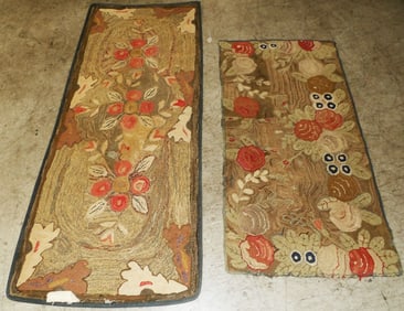 2' 6" x 6' 2" & 2' 3" x 4' 7" Antique Hook Rugs