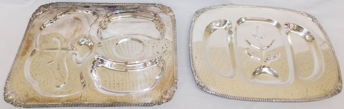 Two Silverplated Well & Tree Trays