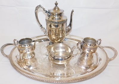 Five Piece Silverplated Tea Service