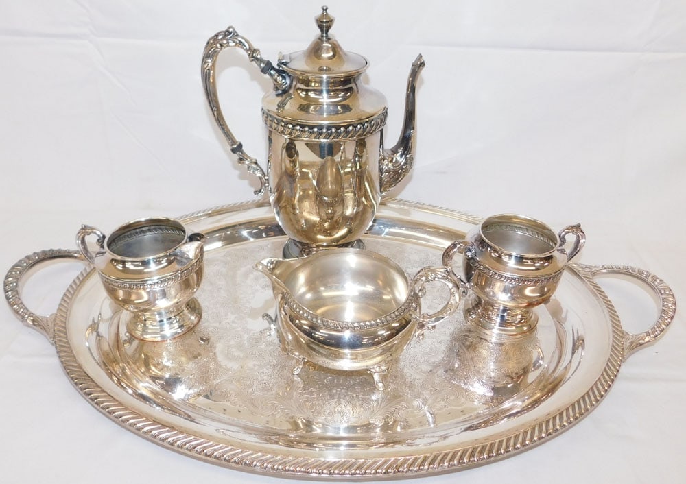 Five Piece Silverplated Tea Service (1 of 2)