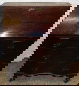 Mahogany Slant & Serpentine Front Desk