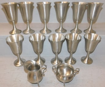 Lot of Pewter Goblets