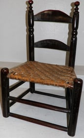 19th Century Original Finish & Seat Child's Ladder Back Chair