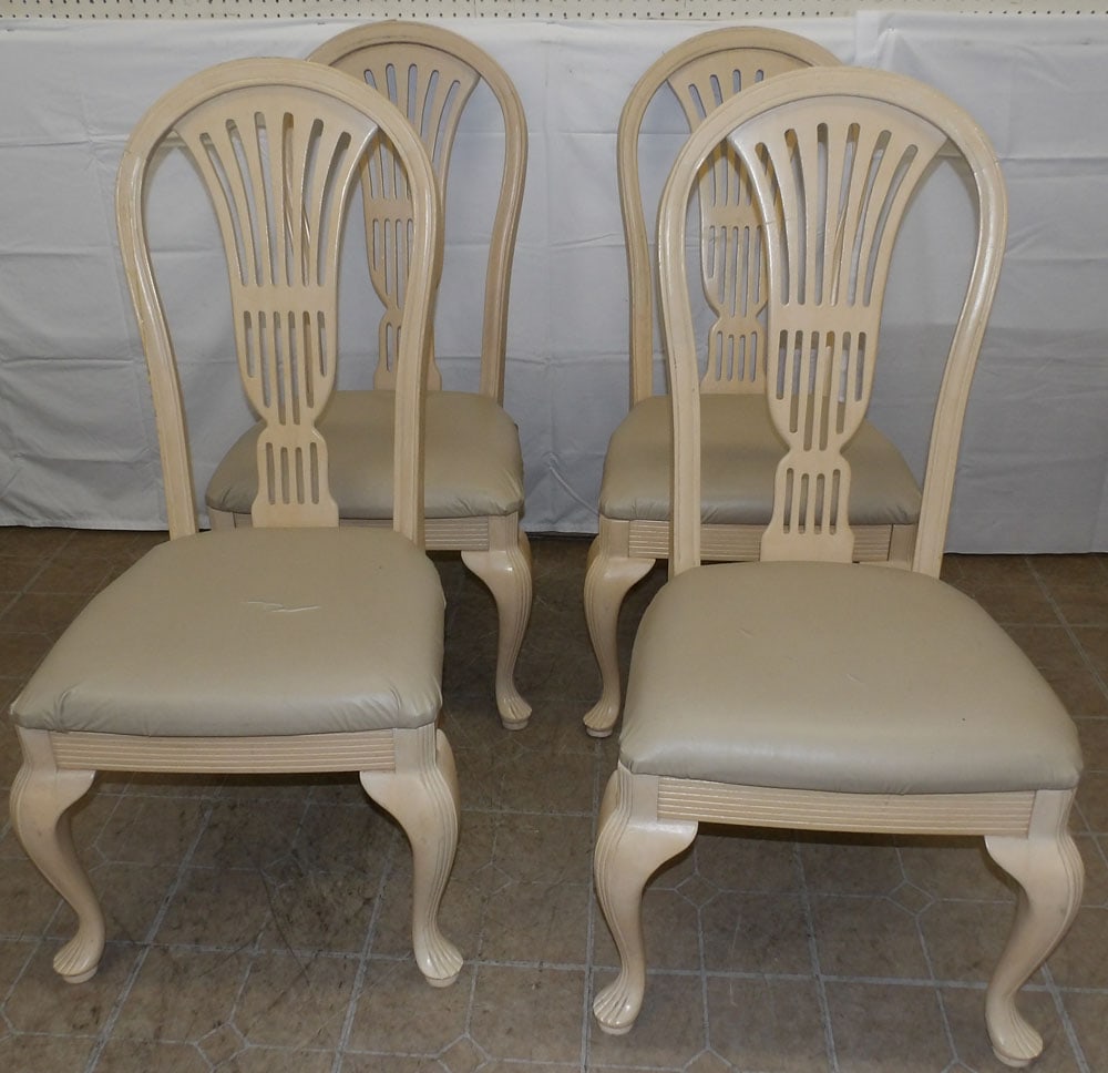 Set of Four Painted Wood Dining Chairs by Universal (1 of 3)