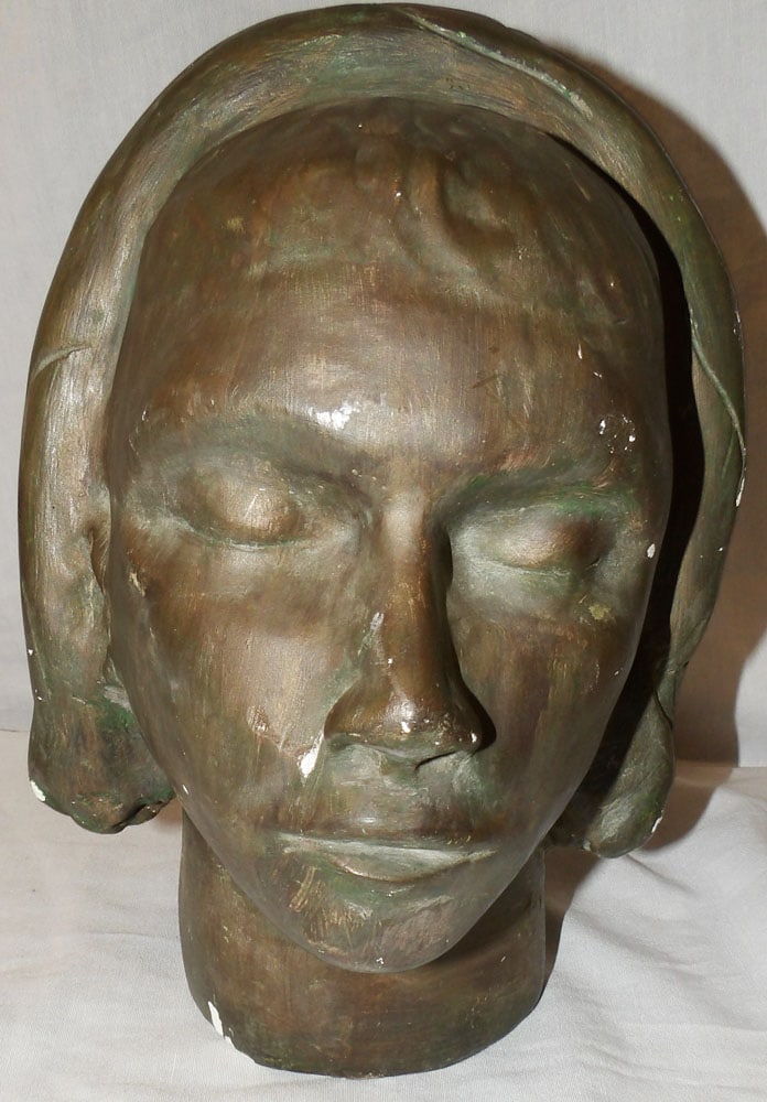 Painted Ceramic Bust: Painted Ceramic Bust. 11" H 8" W "ALL DESCRIPTIONS AND ANY CONDITION STATEMENT GIVEN BY LANGSTON AUCTION GALLERY ARE STRICTLY OPINIONS AND LANGSTON'S SHALL HAVE NO RESPONSIBILITY FOR ERRORS OR OMISSIO