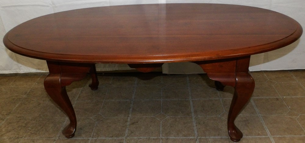 Cherry Oval Queen Anne Style Coffee Table (1 of 3)