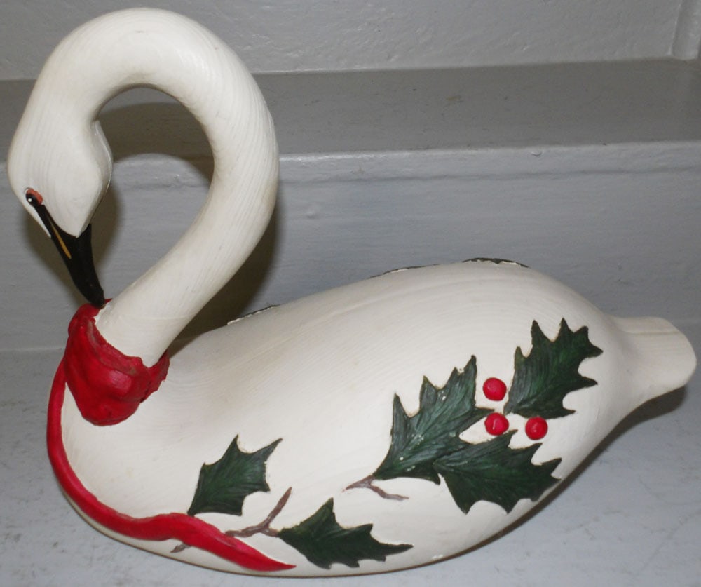 Painted Resin Christmas Swan by Robin McDaniels (1 of 8)