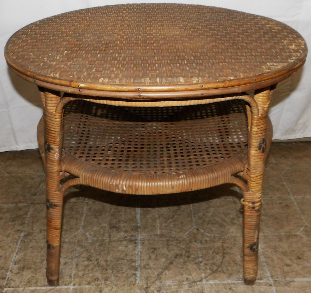 Rattan Two Tier Tea Table (1 of 3)
