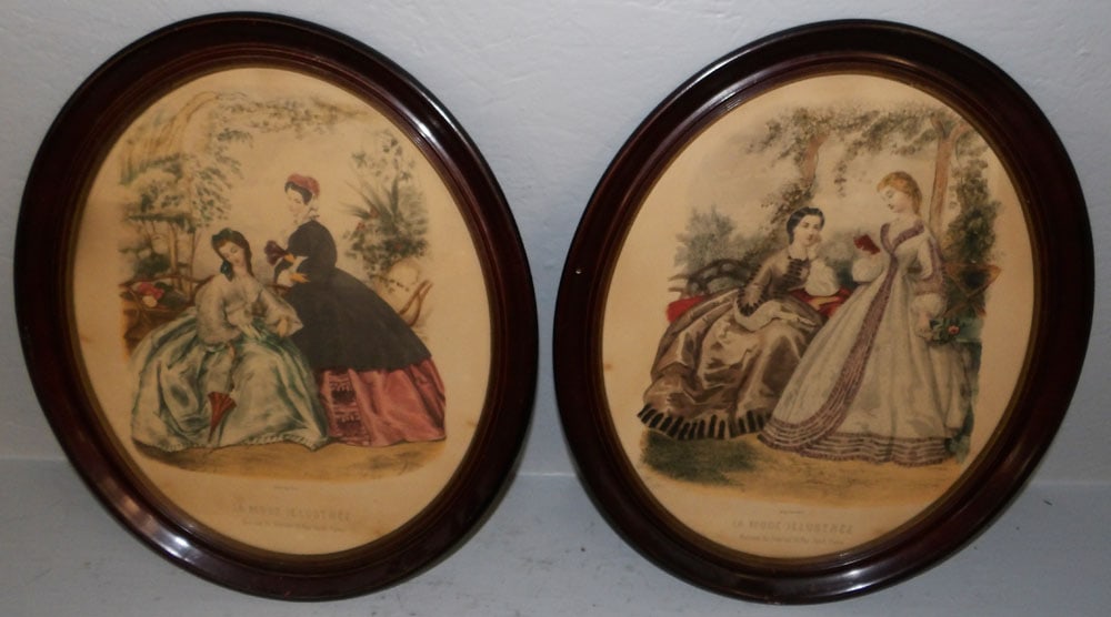 Pair of Framed Fashion Prints: Pair of Framed Fashion Prints . 19 1/4" X 16" "ALL DESCRIPTIONS AND ANY CONDITION STATEMENT GIVEN BY LANGSTON AUCTION GALLERY ARE STRICTLY OPINIONS AND LANGSTON'S SHALL HAVE NO RESPONSIBILITY FOR ERRO