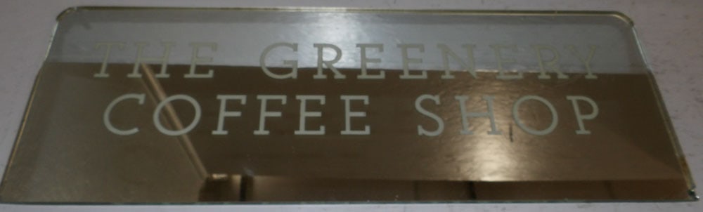 Mirror Coffee Shop Sign: Mirror Coffee Shop Sign . 7" X 20" "ALL DESCRIPTIONS AND ANY CONDITION STATEMENT GIVEN BY LANGSTON AUCTION GALLERY ARE STRICTLY OPINIONS AND LANGSTON'S SHALL HAVE NO RESPONSIBILITY FOR ERRORS OR OMISS