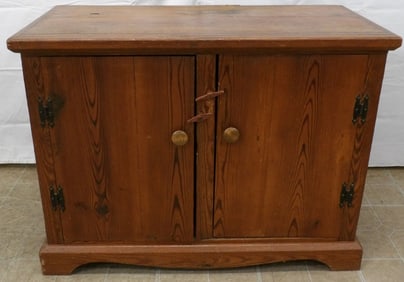 Antique Heart Pine Two Door Cabinet