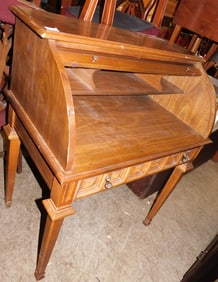 Walnut Cylinder Roll Ladies Desk