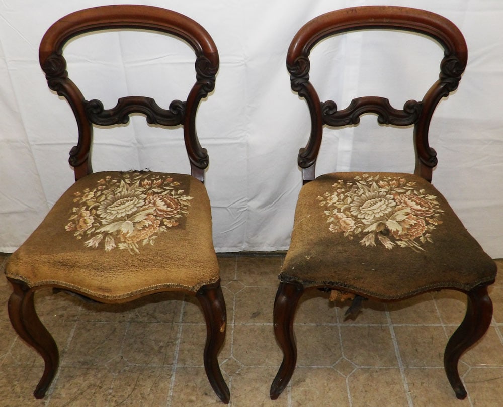 Pair of Mahogany Victorian Side Chairs (1 of 6)