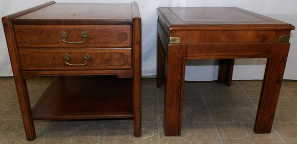 Burled Walnut One Drawer Night Stand By Heritage &Elm Wood  End Table
