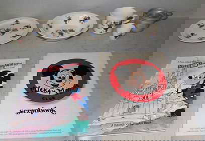 Lot of Children's Porcelain & Aluminum Items & Books