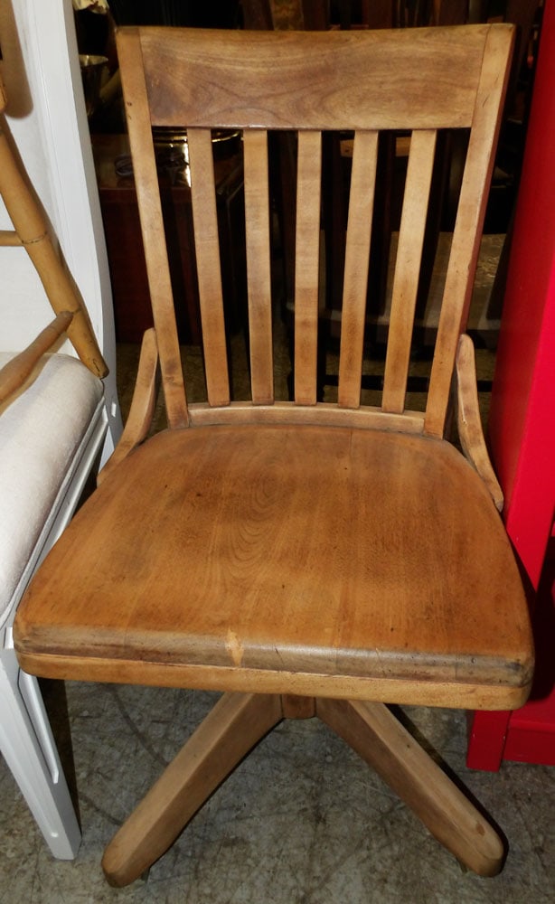 Antique Maple Swivel Desk Chair (1 of 2)