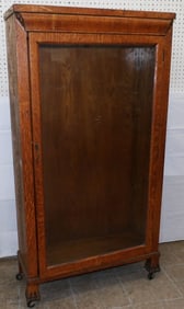 Antique Oak Glass Door Cabinet