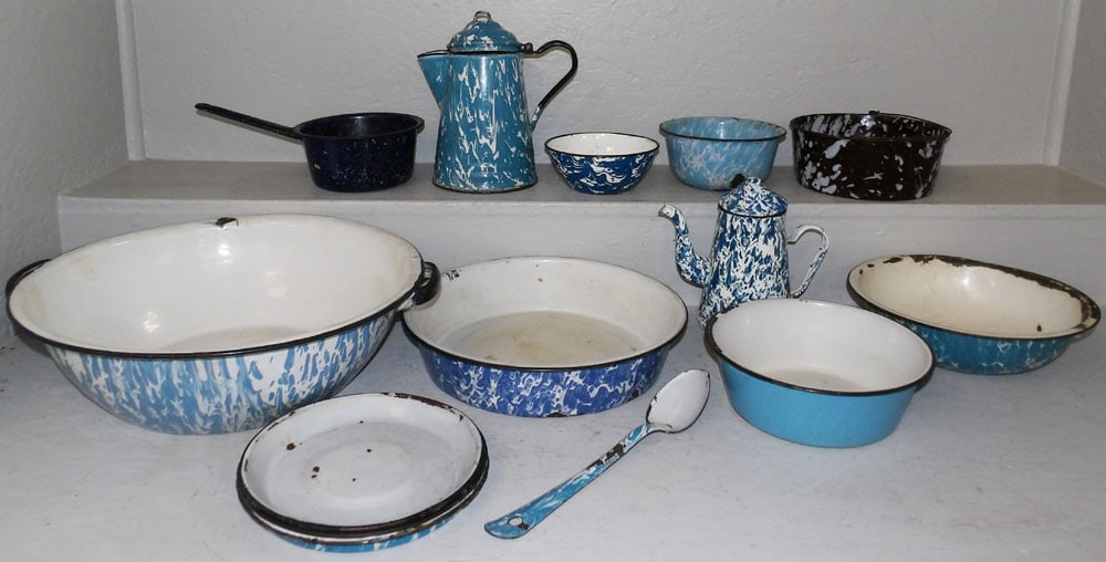 Lot of Antique Enamel Ware (1 of 6)
