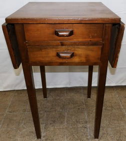 Pine Drop Leaf Two Drawer Stand
