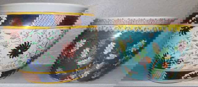 Two Oriental Porcelain Jardinieres