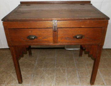 Antique Pine School Masters Desk