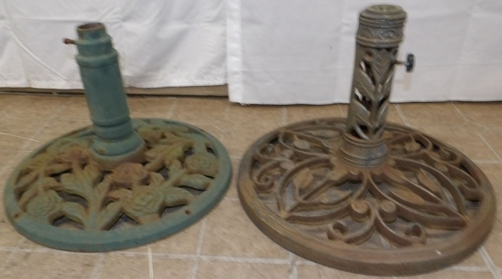Two Painted Cast Iron Umbrella Stands (1 of 4)