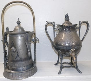 Silverplated Tilting Pitcher & Hot Water Urn