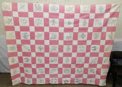 93" x 73" Antique Hand Made Quilt