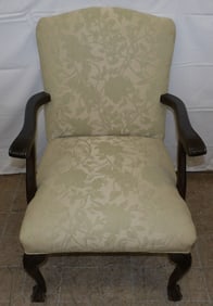Painted Wood Upholstered Arm Chair