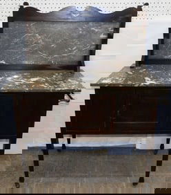 Mahogany & Marble Top Wash Stand