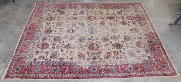 Antique 9' 2" X 12' 6" Hand Made Oriental Rug
