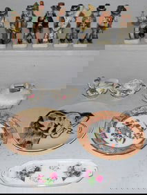 Lot Porcelain Figurines, Plates, Creamer & Sugar