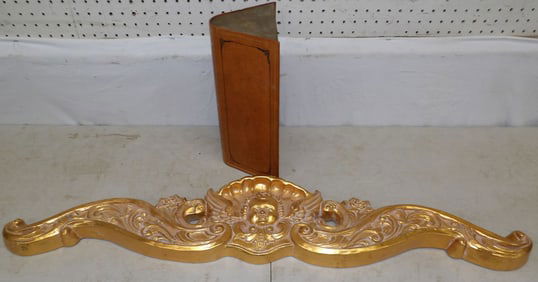 Decorative Tooled Leather Stand & Cherub Wall Hanging